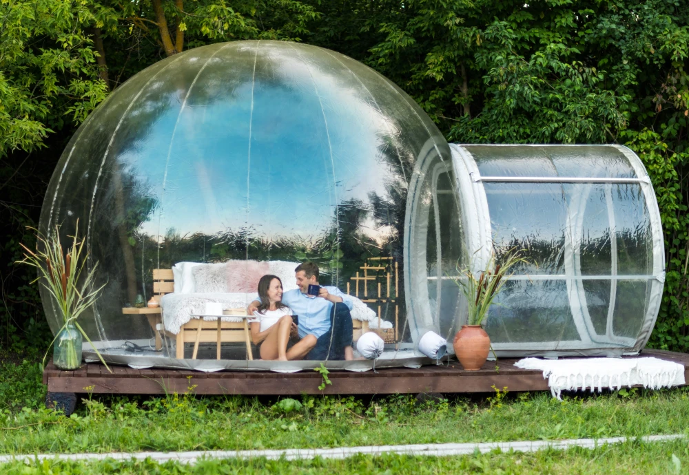 sleeping in a bubble tent